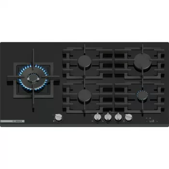 Bosch Serie 8 PRS9A6H40 gāzes plīts virsma, melna, iebūvējama, 90 cm, 5 zonas
