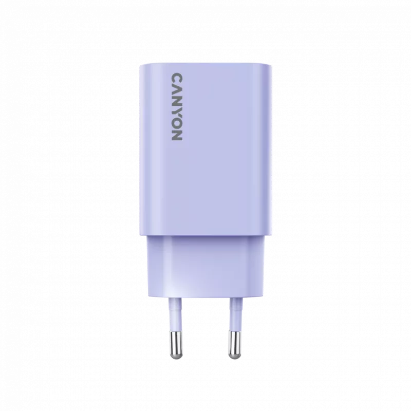 Sienas lādētājs CANYON OnCharge 30CL, 30W USB-C PD, 1x PD izeja, EU spraudnis, Purpurs