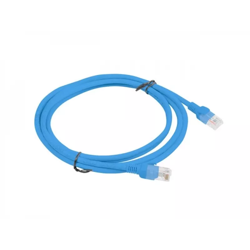 Tīkla kabelis LANBERG PCU6-10CC-0200-B Cat6 U/UTP RJ-45 - RJ-45 2 m Zils, CCA vadītājs, 250 MHz