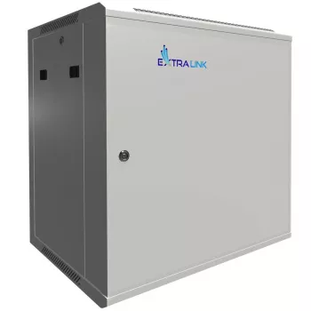 Extralink sienas skapis 12U 600x450 pelēks, metāla durvis