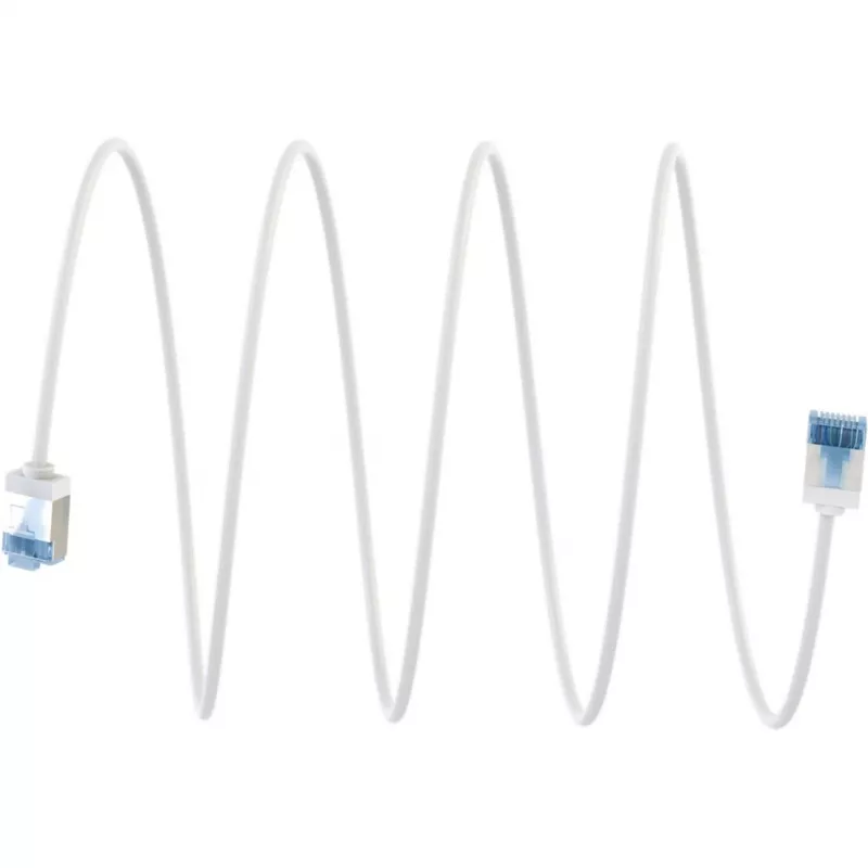 GOOBAY Ultra-Flexible Cat.6a Patch Cable slim, U/FTP, balts, 1 m, ar īpaši īsu spraudni
