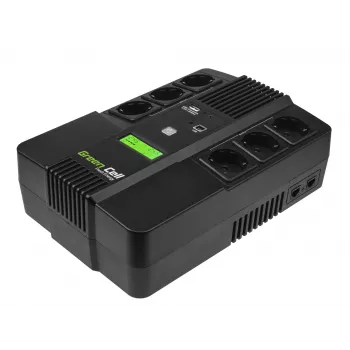 Green Cell AiO 800VA LCD nepārtrauktās barošanas avots (UPS) Line-Interactive 0.8 kVA 480 W 6 kontaktligzdas
