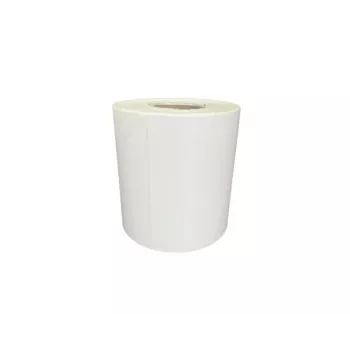 Termopapīra uzlīmes BESTPAK 32×25 mm, HotMelt līme — 5 ruļļi pa 1 000 (5 000 kopā), baltas