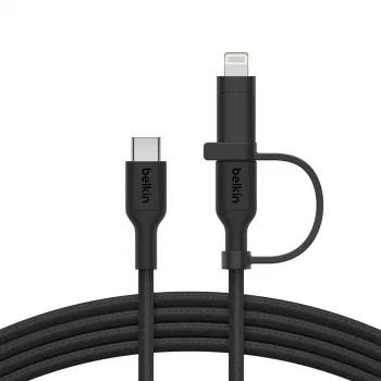 USB kabelis Belkin BoostCharge Pro 1.5m USB-C uz USB-C/Lightning melns