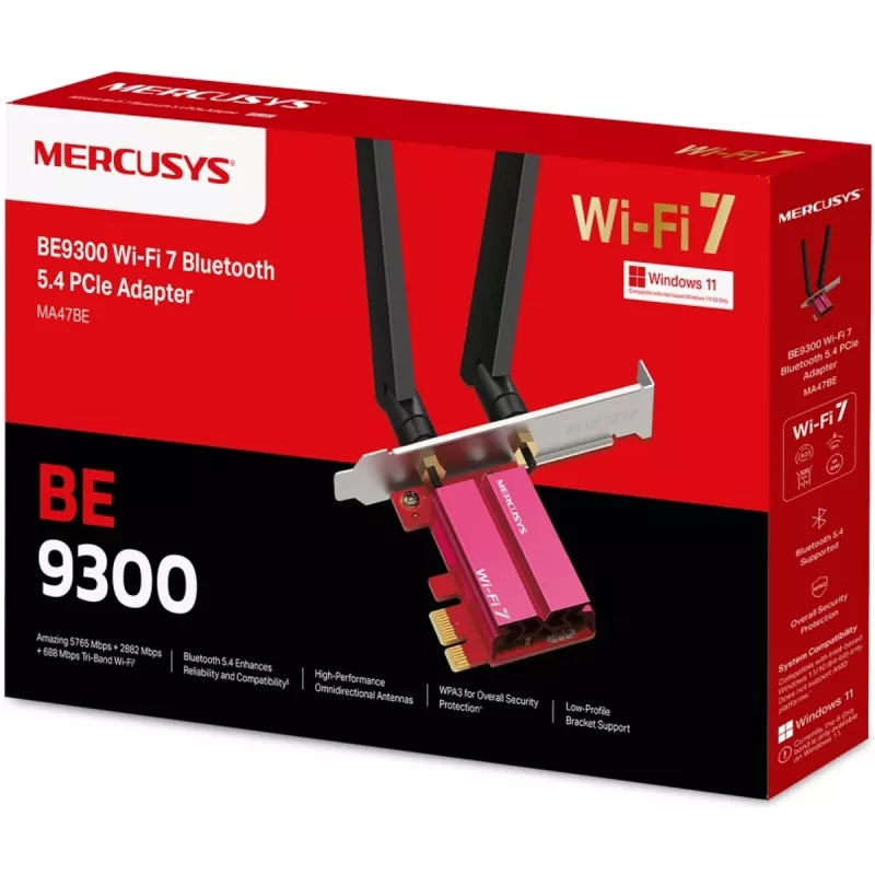 PCIe Tri-Band WiFi 7 adapter MERCUSYS MA47BE