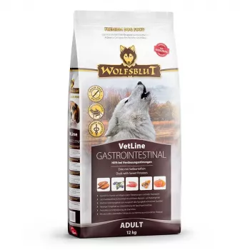 Sausā suņu barība Wolfsblut VetLine Gastrointestinal Pīle 12 kg — veterinārā diēta gremošanas veselībai