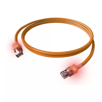 EasyLan DualBoot LED savienojuma kabelis RJ45 S/FTP Cat.6A (Class EA) - ar saCon spraudni - LSOH - oranžs - 7 m