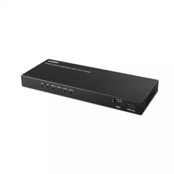 Lindy 4 Portu HDMI 8K60 Sadalītājs ar Audio, HDMI, 4x HDMI, 3.5 mm, 7680 x 4320 pikseļi, Melns, Metāls