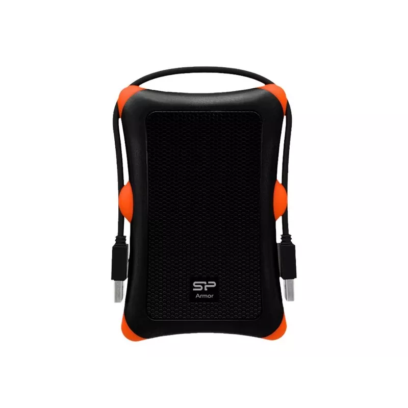 Ārējais korpuss Silicon Power Armor A30, 2,5 collu vienam diskam, USB 3.2 Gen 1, Micro-USB A, oranžs/melns