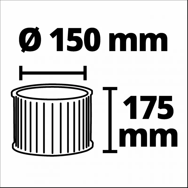 Einhell 2351126 krokotais filtrs, L klase, balts, diametrs 15 cm, augstums 175 mm