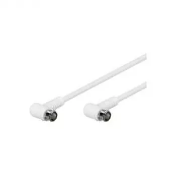 Wentronic Goobay SAT leņķa savienojuma kabelis, F-Quick, 100% ekranēts, balts, 5 m - F-Spraudnis (Quick) 90° F-Spraudnis (Quick) 90° (67344)