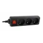Gembird EG-PSU3F-01 pārsprieguma aizsargs Melns 3 AC kontaktligzdas 230 V 0.6 m