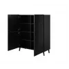 Shelving unit ABETO 100.5 x 40 x 121.5 cm melns/glancēts melns