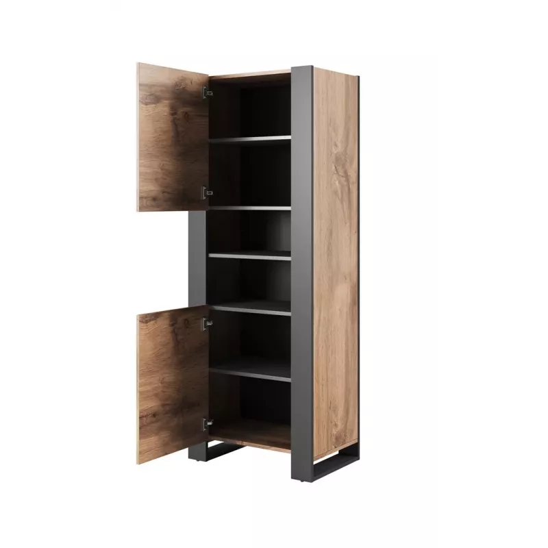 WOOD Grāmatu skapis 65x40x170,5 votana ozols + antracīts