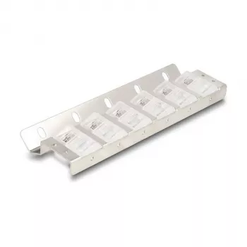 Keystone turētājs 12 portu, pagriežams, 10 collu un 19 collu statīvam/sienai, DELOCK 67040, metāls/plastmasa, sudrabs, 77×222×27 mm