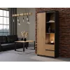 Top e Shop RS-80 BILY biroja grāmatplaukts, antracīta rāmis, ozolkoka durvis, 7 plaukti, 2 atvilktnes, 1800×800×350 mm