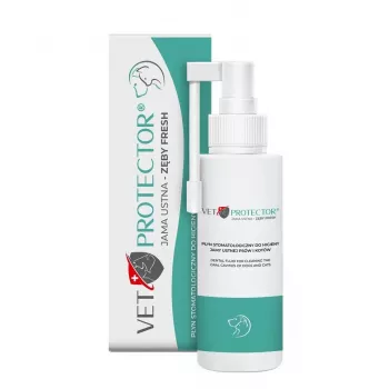 Mutes kopšanas šķīdums JM Sante Vet Protector Fresh 100 ml suņiem un kaķiem, zobakmens profilakse