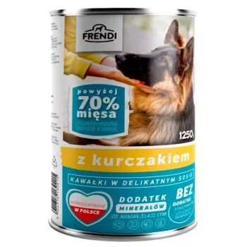 Suņu konservēta barība Frendi ar vistu mērcē 1250 g