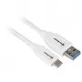 USB 3.2 Gen 2 kabelis, USB-A spraudnis > USB-C spraudnis (Balts, 0,5 metri)
