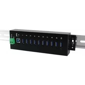 Exsys EX-1110HMVS USB 3.1 Gen 1 Hub 10 portu, DIN sliežu stiprinājums