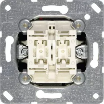 Sienas slēdža modulis JUNG 505 U 1P, 1-pola 10 A, 250 V — Metāliski balts