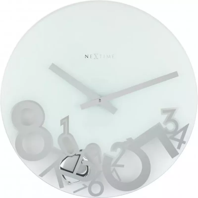 NeXtime sienas pulkstenis 8115 Dropped, 43 cm, sudrabs