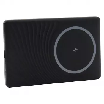 RealPower PB-5000 MAG Ultra Slim pārnēsājamais akumulators 5000 mAh, bezvadu uzlāde, USB-C, 20 W, melns
