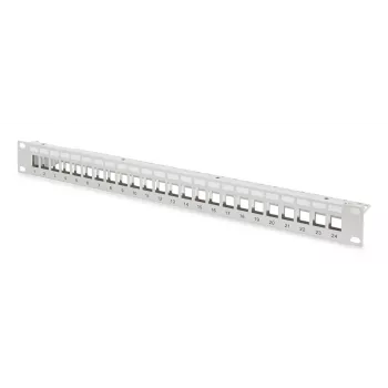 Digitus modulārais sadales panelis 24-portu DN-91410-24 RJ-45 Cat6a Pelēks