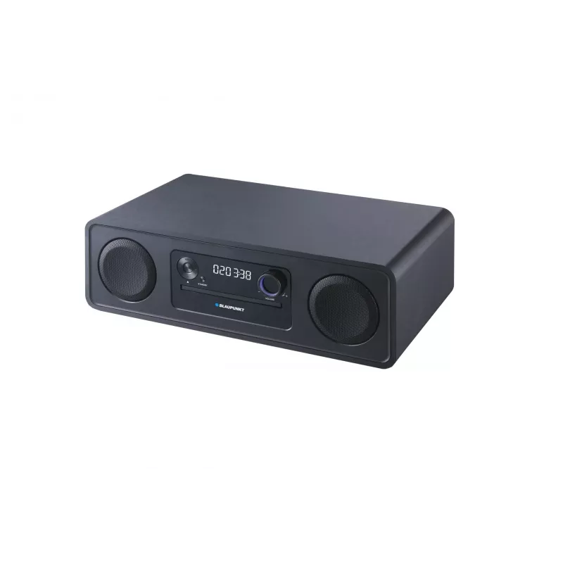 Blaupunkt MS20BK mikro Hi-Fi sistēma, Bluetooth, CD/CD-RW/MP3/WMA, FM radio, USB, AUX, pulkstenis/modinātājs, 120 W, melna