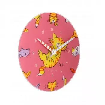 NeXtime kloks 8810 Tickle My Tummy, Ø30 cm, sienas, rozā/daudzkrāsains