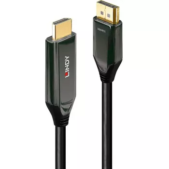 Lindy 3m aktīvais DisplayPort 1.4 uz HDMI 8K60 kabelis, 3 m, DisplayPort, HDMI, Tēviņš, Tēviņš, Taisns