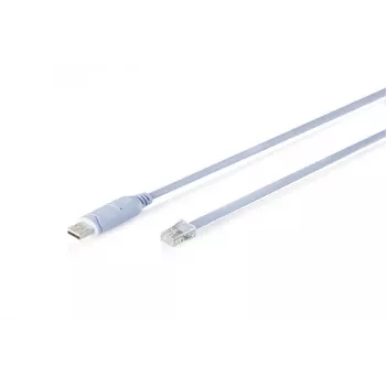 DIGITUS USB 2.0 uz RJ45 konsoles adaptera kabelis (FTDI mikroshēma), USB-A vīriešu uz RJ-48, 180 cm, zils
