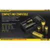 Akumulatoru lādētājs Nitecore D2 — 2 slotu lādētājs AA/AAA/AAAA/C baterijām, 100–240V ieeja, 4.2V izeja, melns