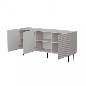 Kumode Cama LUCCA 3D 165x40x80 cm — krēmkrāsas, skaidu plātne, 16 mm rāmis, 1.8 cm durvju biezums