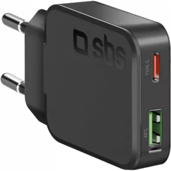 SBS PD Reiselader UltraSlim 30W USB/USB-C GaN melns