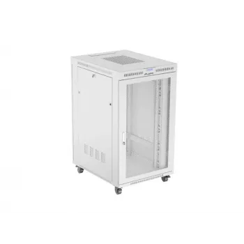 Grīdas stāvošs 19 inch servera skapis 27U 800x1000 mm pelēks perforēts ar LCD durvīm LANBERG (plakanā iepakojumā)