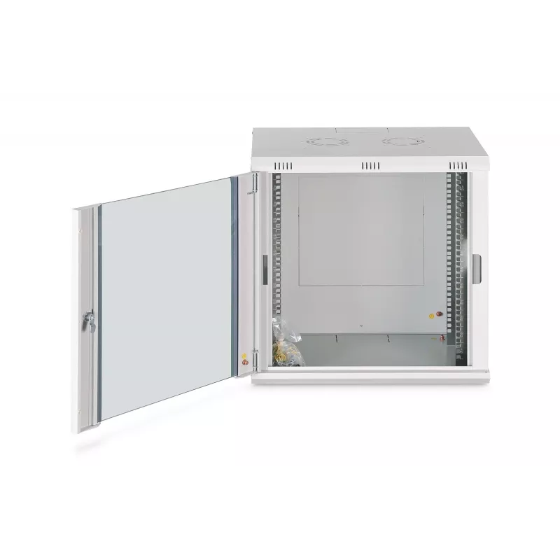 Sienas skapis DIGITUS Dynamic-N 12U, 19 collas, 600x450 mm (PxD), IP20, slēdzama durvis, neizmontēts
