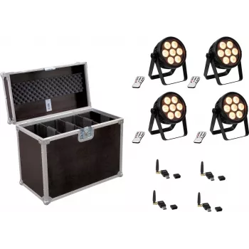 LED prožektoru komplekts EUROLITE 7C-7 Silent Slim 4×7W RGBW