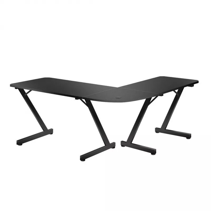 Stūra galds Huzaro Hero 7.0 Melns – oglekļa šķiedras virsma 1540×1170×725 mm, alumīnija rāmis, 1.5 cm biezums