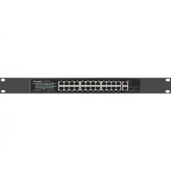 Lanberg RSFE-24P-2C-250 tīkla slēdzis, neuzraudzīts, Gigabit Ethernet (10/100/1000), 24 PoE+ porti, 2 kombinētie SFP/RJ-45 augšupielādes porti