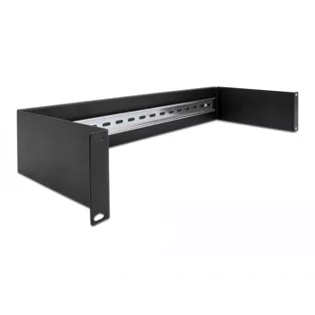 Delock 66884 19 collu DIN sliedes panelis, 2U, melns