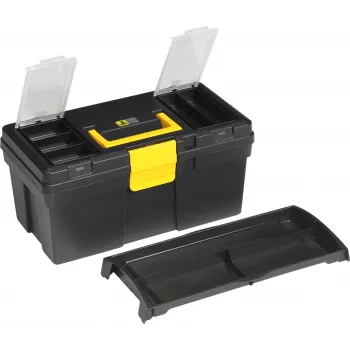 Uzglabāšanas kaste allit McPlus Promo 16 476180 plastmasas, melna/zaļa, sakraujama organizētāja