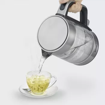 Elektriskā tējkanna Severin 1.7 L 2200 W Melna Nerūsējošais tērauds Caurspīdīga