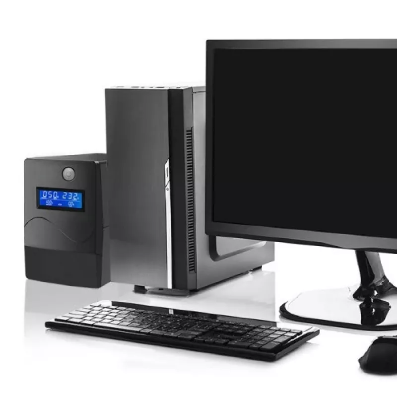 Qoltec Monolith nepārtrauktās barošanas avots (UPS) Double-conversion (Online) 1 kVA 600 W 2 SCHUKO kontaktligzdas