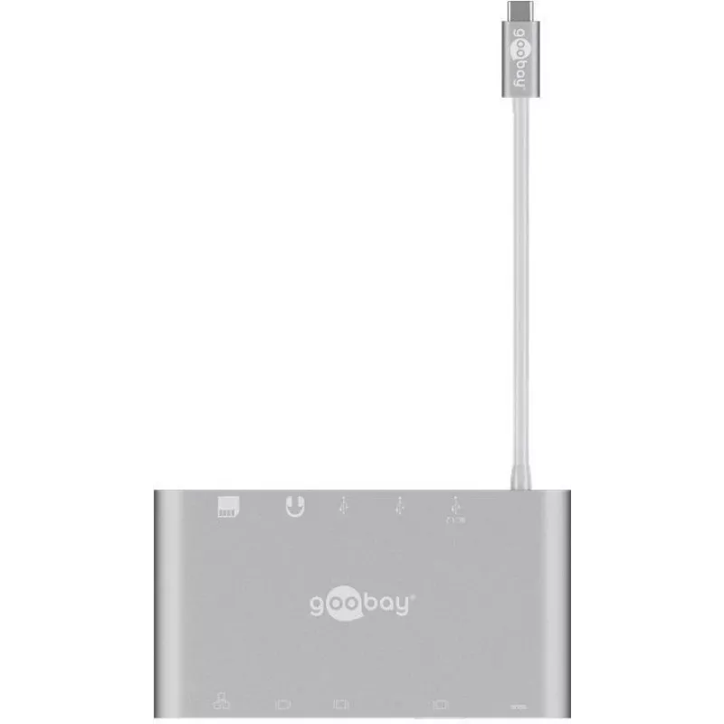 Goobay USB-C™ Multiport-Adapter - All in 1 - Alumīnijs - Sudrabs (62113)