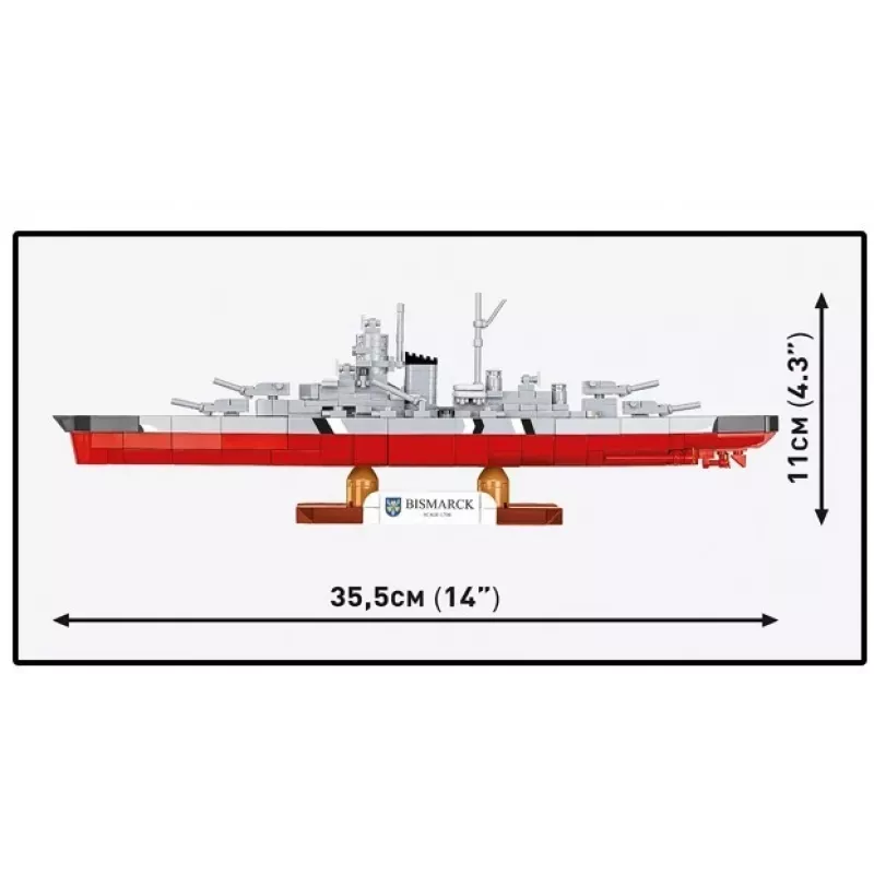 Konstruktors Cobi Kaujas kuģis Bismarck modelis, 590 gabali