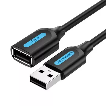 USB 2.0 pagarinātāja kabelis Vention CBIBJ 5 m — vīrišķais uz sievišķo, melns