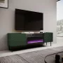 TV skapis ar elektrisko kamīnu Cama Meble ONDA 180.5×40×58.0 cm, skaidu plātne, zaļš, brīvstāvošs vai pie sienas