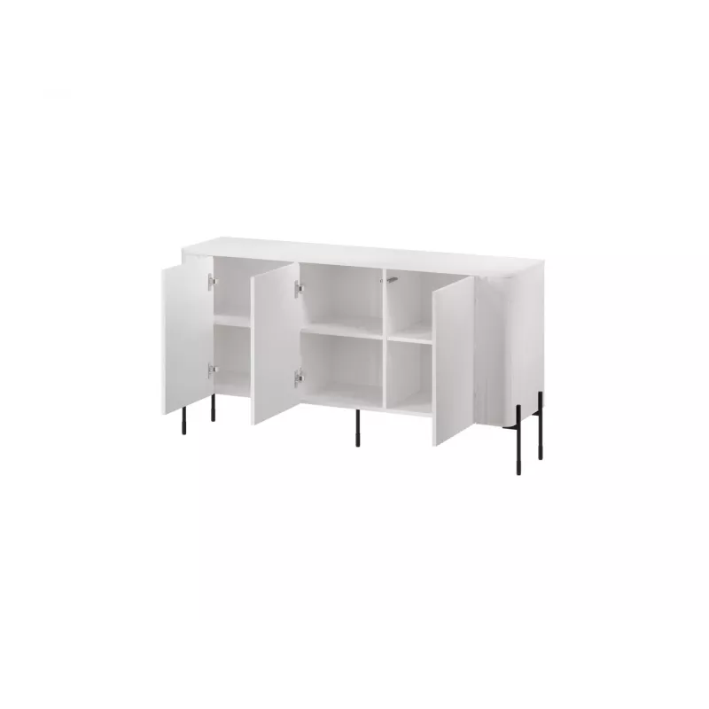 Kumode VERA 150x40x80 cm, matti balta, skaidu plātne, 16 mm rāmis
