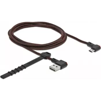 USB kabelis DeLOCK EASY-USB 2.0 Type-A uz Micro-B leņķveida 1,5 m melns